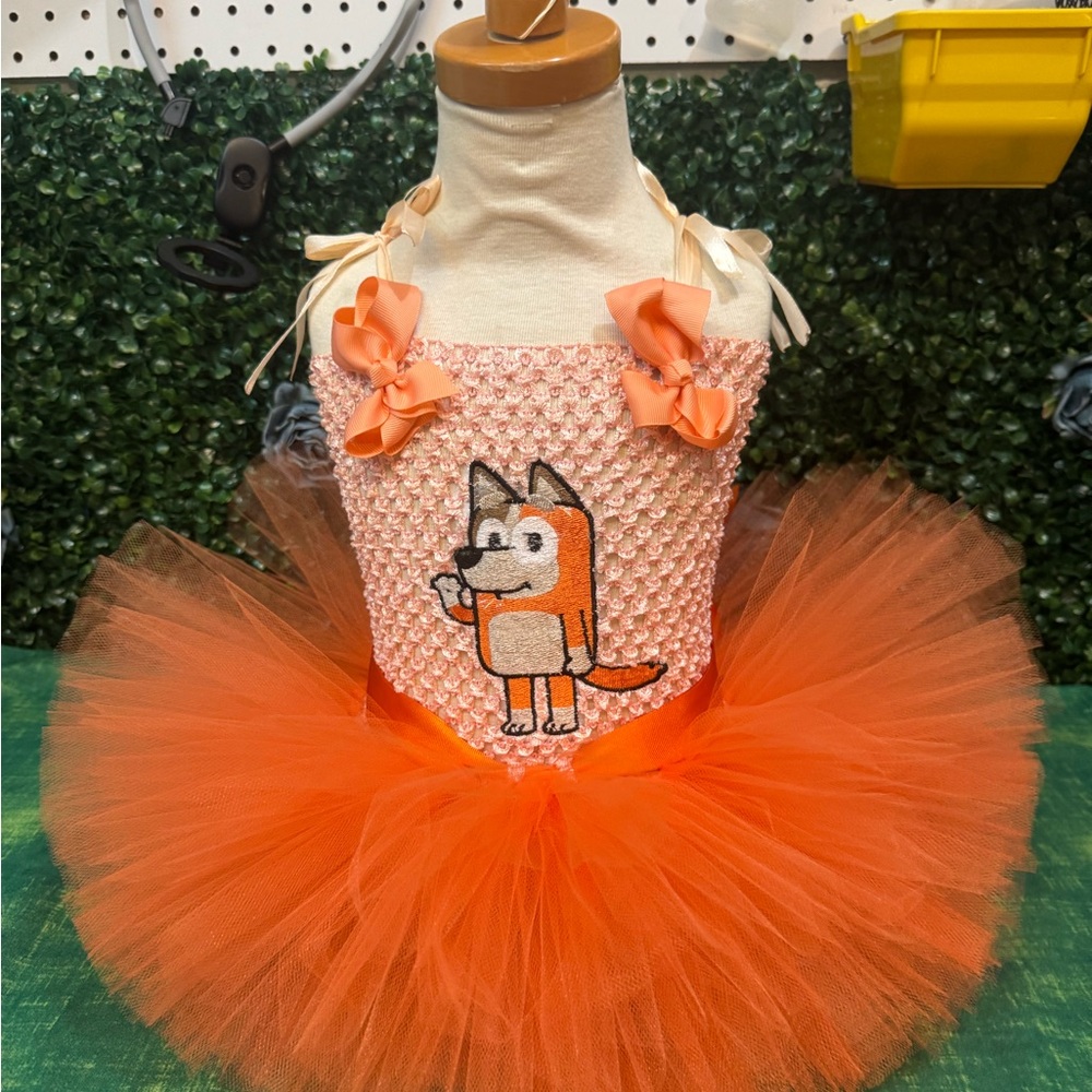 Charming Orange Fox Tutu Dress for Kids